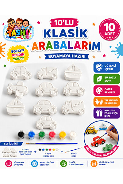 TASHI ART TASHI Klasik Arabalar Taş Tozu Boyama Seti - Çocuklar İçin Eğitici ...