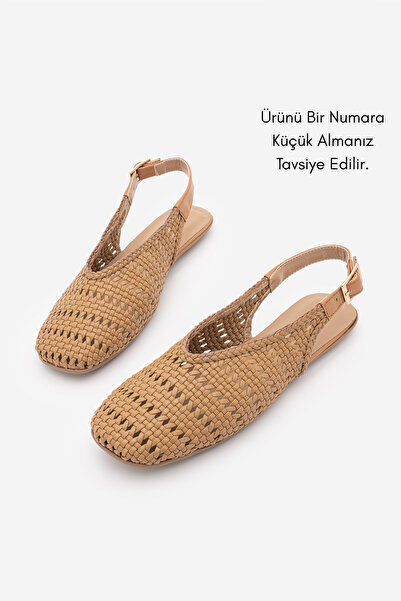 Marjin Women's Blunt Toe Hand Knitted Mary Jane Strappy Daily Ballerinas Zeln...