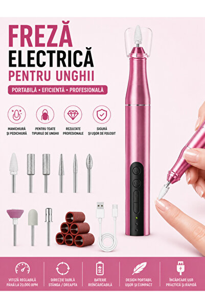 Regal Bliss Pilă de unghii, fără fir, 9 capete, 6 benzi, răcire automată, set...