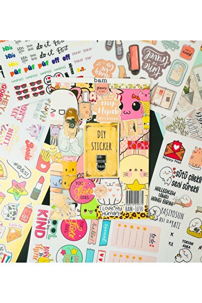 gifttime My DIY Sticker Book 24 * 17 cm 16 Sayfa Özel Tasarım Rengarenk Stick...