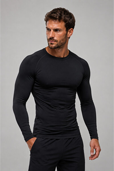 FitVult Unprinted Black Compression Stretch Fabric Body-Hugging Body Underwea...
