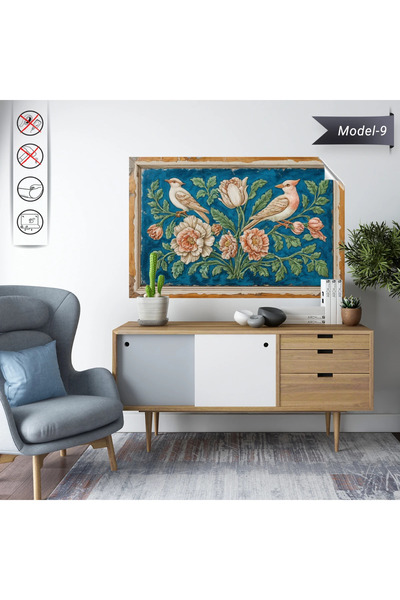 Akıllı Kağıt Statik Tutunma Özellikli Tablo - Poster Çini (Model- 9)