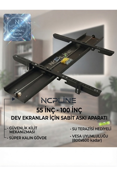 Ncp 42–85 İnç (105–215 cm) TV Duvar Askı Aparatı – Demir Korumalı – Kalın Sağ...