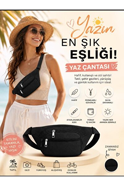 Sofia Bodybag Unisex Μαύρη τσάντα ώμου και μέσης, κατάλληλη για άνδρες και γυ...