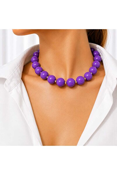 Sinem Şanlı Atelier Magnolia Big Acrylic Beads Choker Necklace 5 Colors