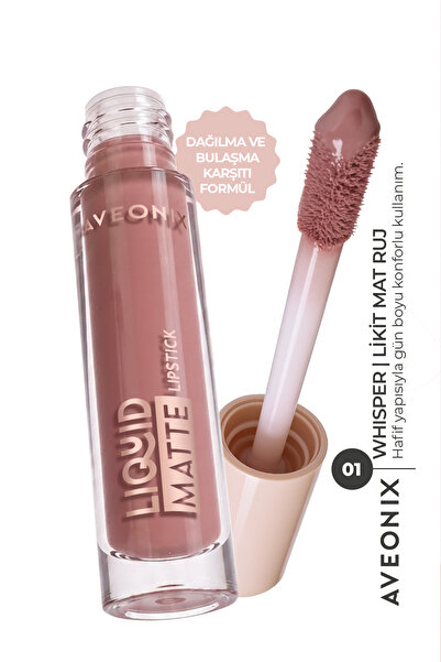 AVEONIX Liquid Matte Gün Boyu Kalıcı Bulaşmayan Formül Yoğun Pigment Lipstick