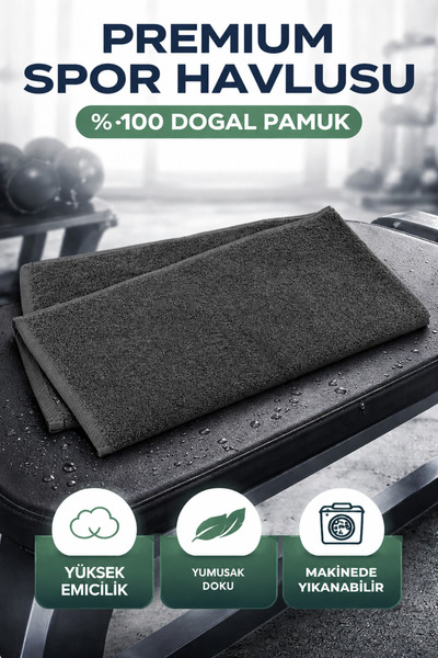 Genel Markalar %100 Doğal Pamuklu Sportif Hızlı Ter Emen 30cm x 100cm Fitness...