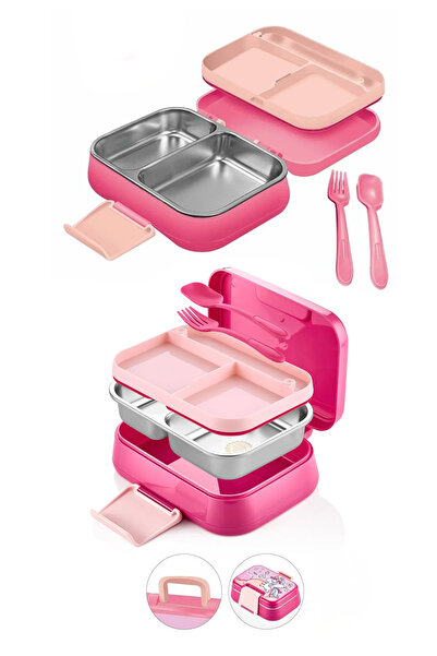 Kitchen Life Happii Vakumlu 4 Bölmeli Paslanmaz Çelik Çocuk Beslenme Kabı - U...