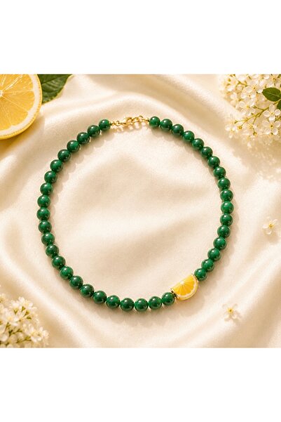 Elvia Atelier Murano Limon Cam Kolye