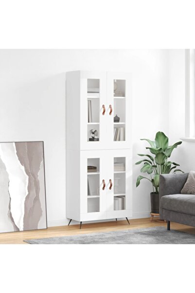 Concept Dulap înalt, alb, 69,5x34x180 cm, lemn compozit