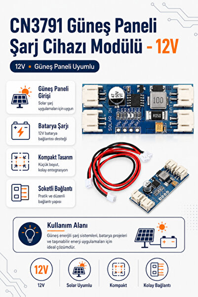 RobotikDepo CN3791 Güneş Paneli Şarj Cihazı Modülü - 12V