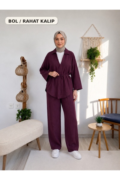 Yunara Women's Summer Tencel Fabric Tie-Dye Kimono Shirt and Pants Set