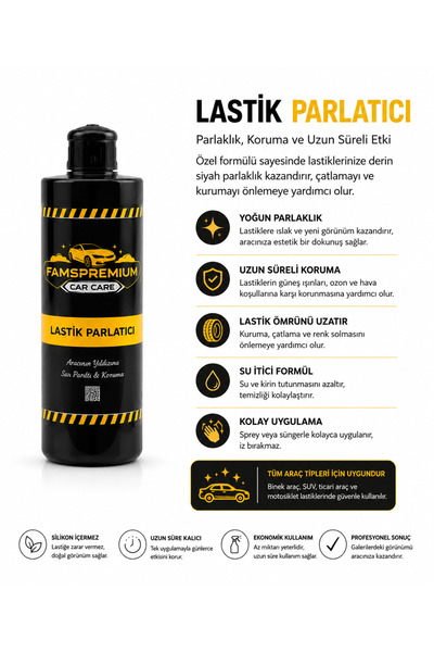 Famspremium Jel lastik parlatıcı 500 Ml