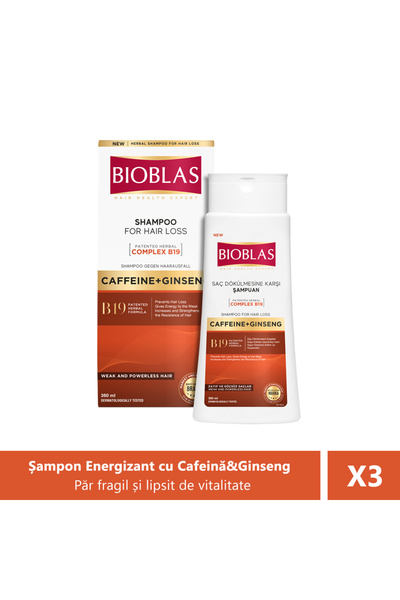 Bioblas Șampon Energizant Anticădere Păr Bioblas Cafeină și Ginseng, 360 ml X...