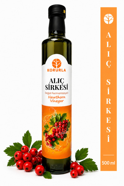 Korurla Alıç Sirkesi 500 ml | Doğal Fermantasyon | Katkısız Bitkisel Sirke