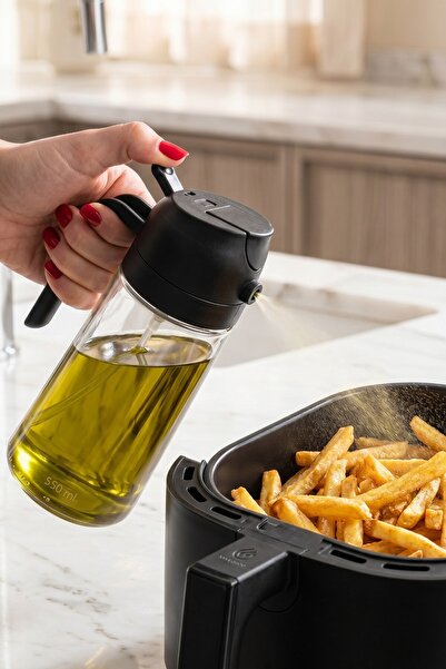 Ercazzo Cam Sprey Yağdanlık 450 Ml Airfryer Püskürtmeli Yağdanlık Zeytinyağı, Sirke ve Sıvı Yağ Şişesi Mutfak Yağdanlığı Karışık Renk
