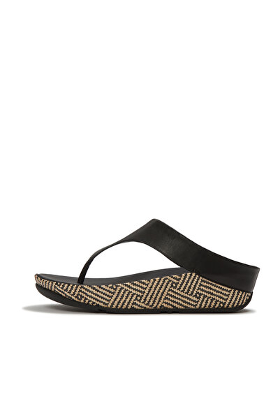 Fitflop Kadın / Kız Terlik A4Q-001/C15 LULU Lux Graphic-Weave Leather Toe-Post