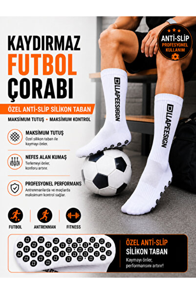 Shuttle Park Șosete sportive unisex Pro, alb, anti-alunecare, cu talpă de pro...