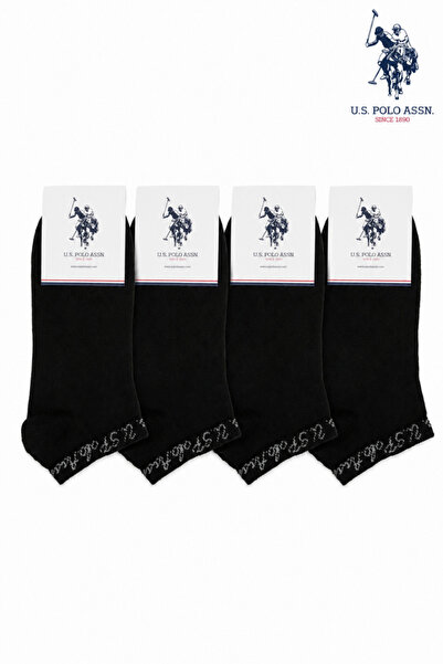 U.S. Polo Assn. 4 Çift Siyah Patik