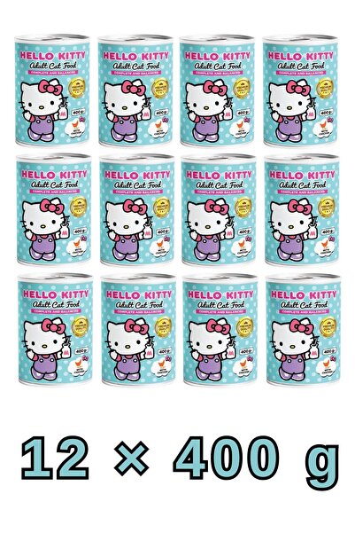 Hello Kitty هلو كيتي | طعام رطب للقطط البالغة بنكهة الدجاج 400 جرام × 12عبوة ...