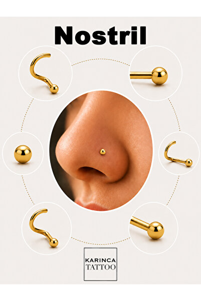 Karınca Piercing Burun Piercingi Cerrahi Çelik Nostril (Karınca Tattoo)
