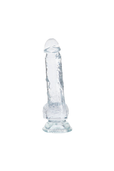 Sensvia Realistik Şeffaf Dildo 24 cm – 3,8 cm Kalınlıkta Esnek Yapay Penis 245 gr, Kayganlaştırıcı Hediyeli