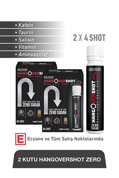 DAILYSHOT HangoverShot ZERO Kafein, Taurin, Vitamin ve Aminoasitler İçeren Gı...