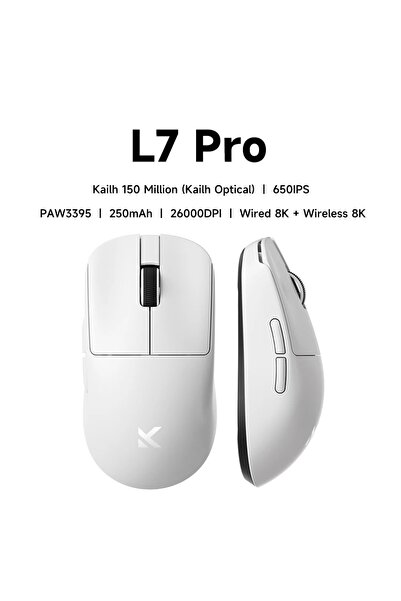 choice2 ماوس الألعاب اللاسلكي L7 Pro من MCHOSE، طراز L7 Ultra PAW3395، أبيض ا...