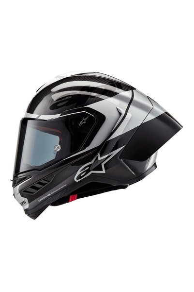 Alpinestars Supertech R10 Carbon Element Spor Motosiklet Kaskı Siyah Gümüş