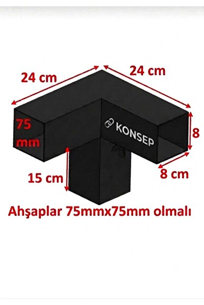 KONSEP Pergola Seti Çardak Teras ve Kış bahçesi Garaj Için Metal 80X80X2.5mm ...