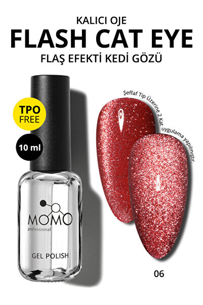 MOMO professional Kalıcı Oje Flash Cat Eye No.6, 10 ml