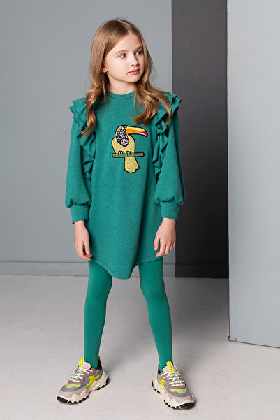 SheShe Parrot Embroidered Dress