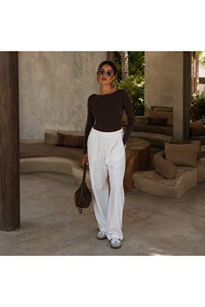 La Sarta Com Long Sleeve Backless Snap Camisole Bodysuit