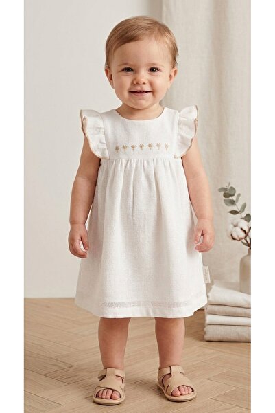 N-IVORYY 100% Cotton Wafel Fabric Summer Airy Children's Dress