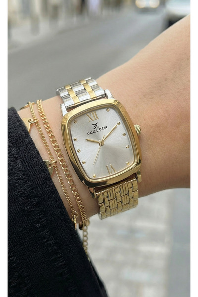 Daniel Klein Premium Silver and Gold Stainless Steel Watch for Women DK.1.141...