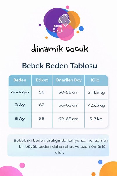 dinamik çocuk Unisex Baby Romper with Teddy Bear Print and Snap Fasteners, 100% Cotton, Flexible, 1-3-6 Months Old