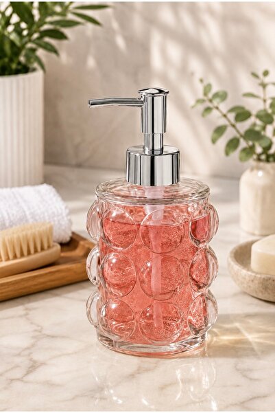 DEVADA HOME Bubble Cam Sıvı Sabunluk - 300 ml Kabarcık Desenli Dekoratif Bany...