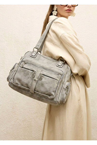 MEGA ÇANTA Leather Look Lisbon/Soft Leather Multi-Compartment Women's Shoulde...