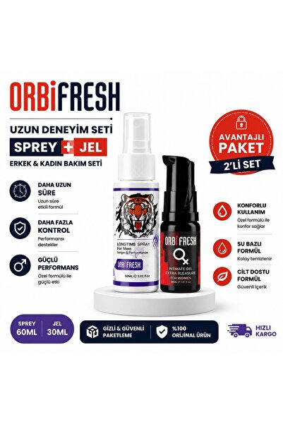 ORBIFRESH Erkek Uzun deneyim 60 ML Sprey Kadın uyarıcı jel 30 ML i