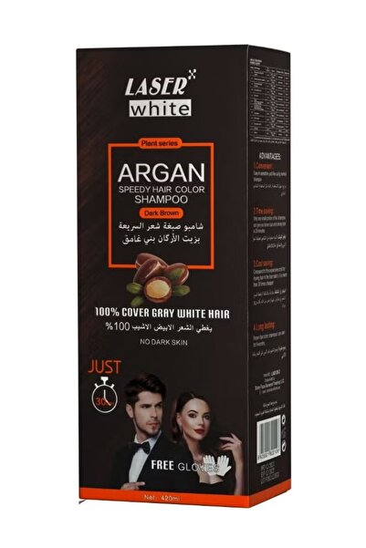 LASER WHITE ليزر وايت شامبو صبغة بالارجان بني غامق 420 مل