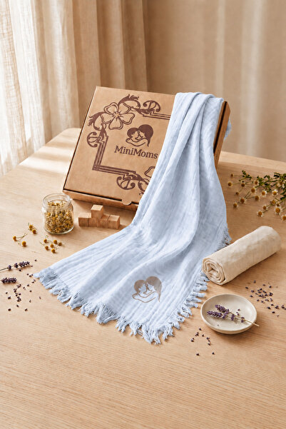MİNİMOMS 100% Cotton 4-Layer Muslin Baby/Child Blanket 100X120 cm - Premium Q...