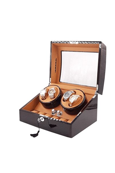 STAND MARKET Automatic Watch Winding Box (winder) Piano Brown 4+6 Brown with ...