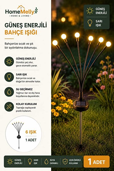 btm home Solar Bahçe Lambası Güneş Enerjili Dekoratif Bahçe Aydınlatması LED ...