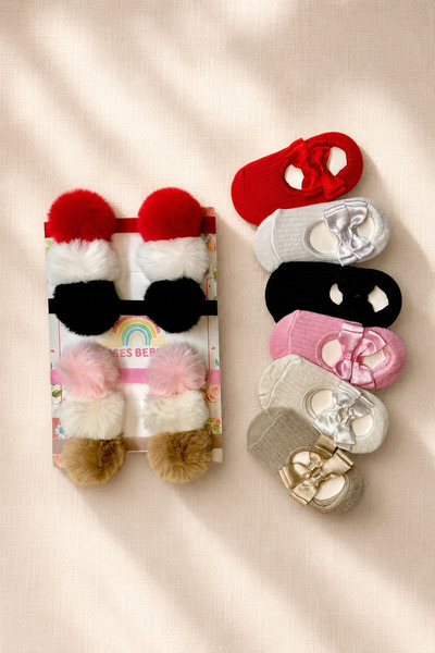 ESES BEBE Baby Girl Socks Bandana Set