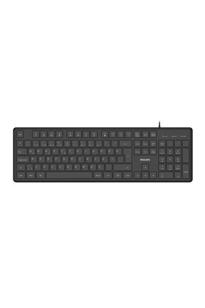 Philips SPK6248 Kablolu Türkçe Q Klavye Siyah Tam Boy Ofis Ev Bilgisayar Klav...