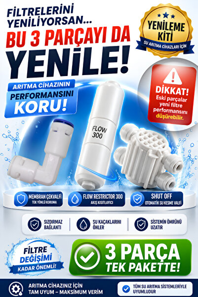 AQUAFLO Su Arıtma Cihazı Için Yenileme Kiti (Quick L Check Valve-Shut Off-Flow)