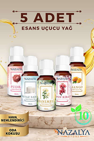 Nazalya Hava Nemlendiriciler için Uçucu Oda koku Yağı Esansiyeli 5'li Set 10 ML
