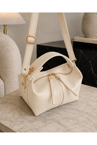 Çantacımstore Women's Archel Leather Handbag Cream