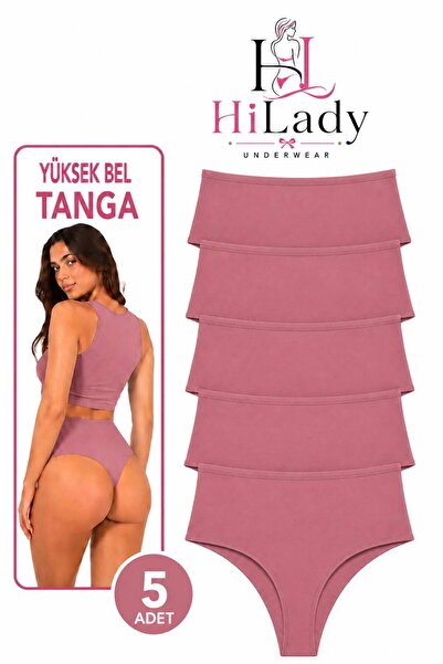 Hilady Ženske tange, tange sa visokim strukom, paket od 5 komada, tange od pa...