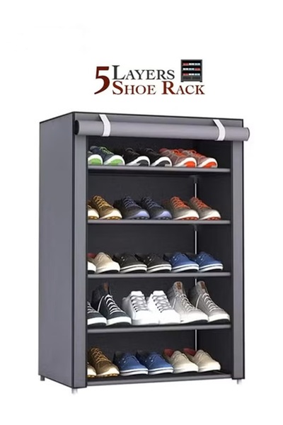 zeetwo 5 Layer Stylish Shoe Organizer Rack for Entryway Hallway Storage Furni...